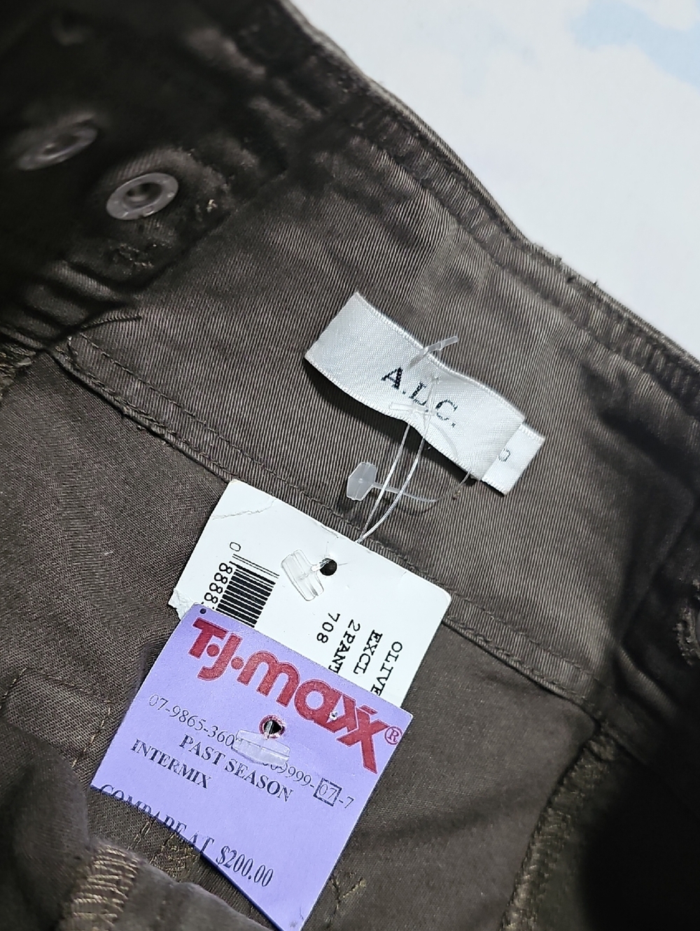 A.L.C. Zander Skinny High Waist Zip Front Pants Olive Green Size 0 New - Picture 5 of 8